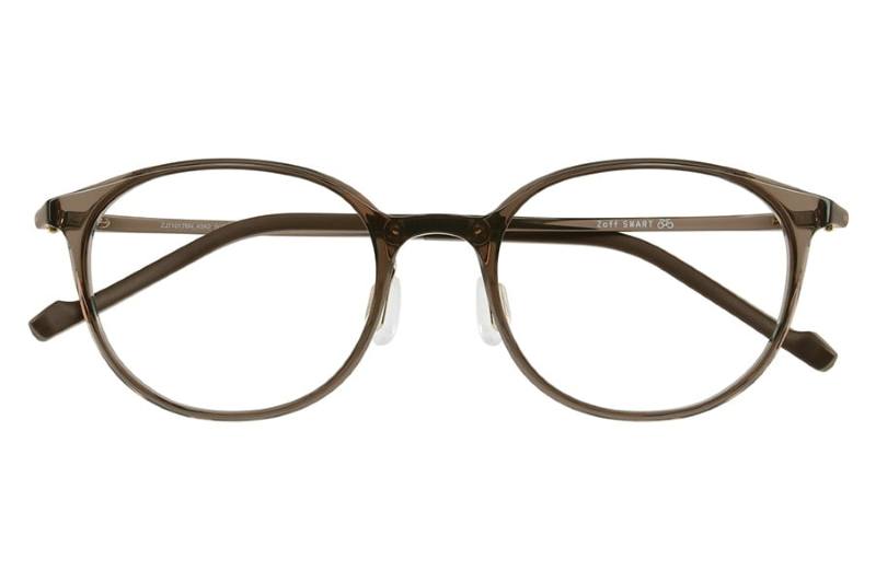 ZJ71017-43A2+ブルーライトカット機能付き調光レンズ ブラウン　フレーム